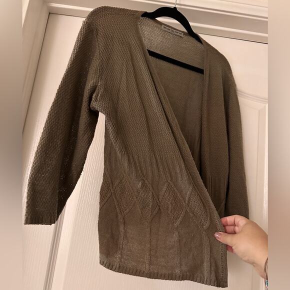 One two New York brown knit open cardigan - Picture 3 of 5